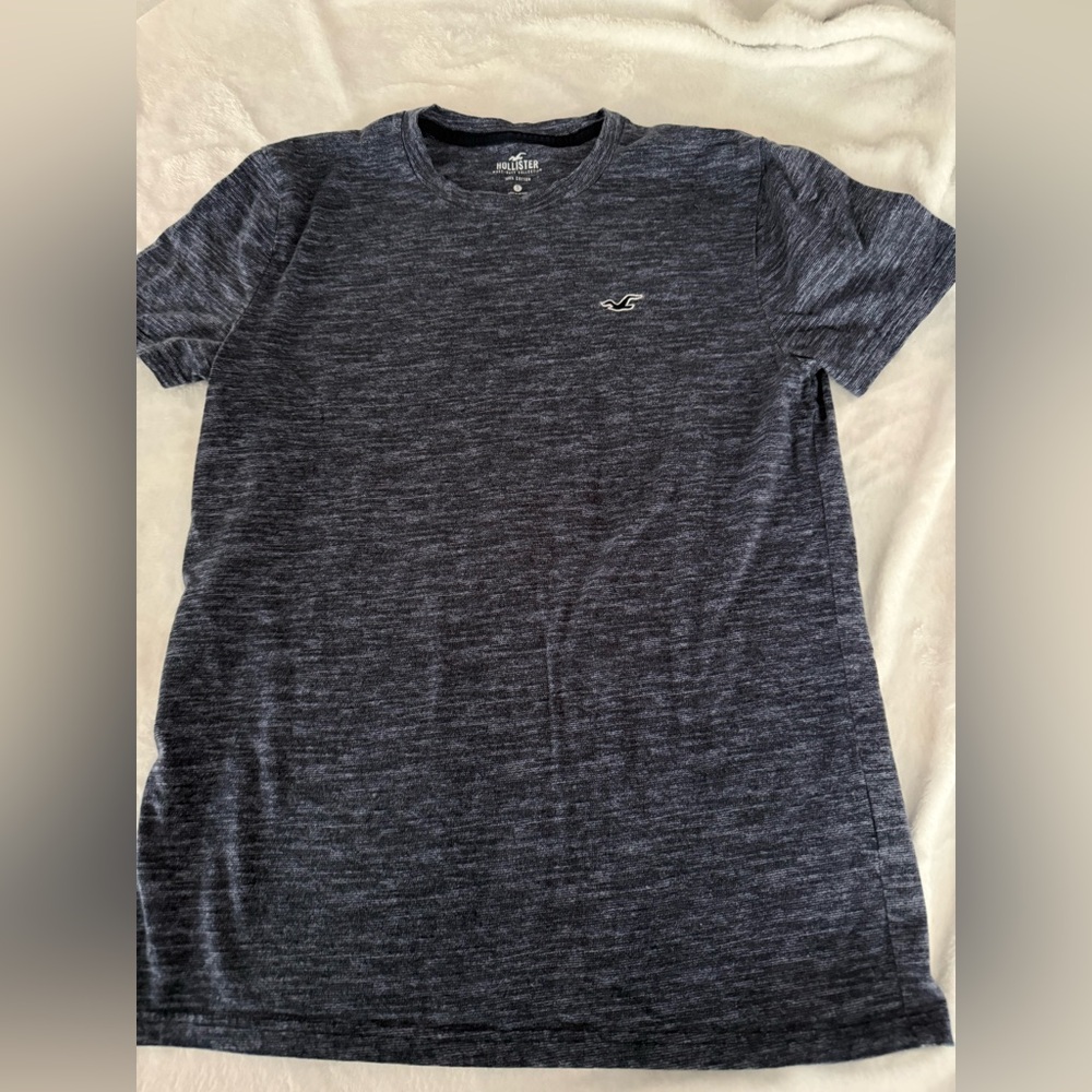 HOLLISTER Men’s Must Have Collected Navy Blue Heathered Texture Shirt S Y2K  90s